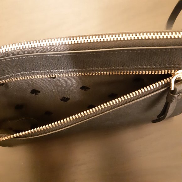 Kate Spade Cameron Black Saffiano Leather L-zip Wristlet - Picture 5 of 5